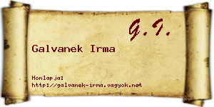 Galvanek Irma névjegykártya